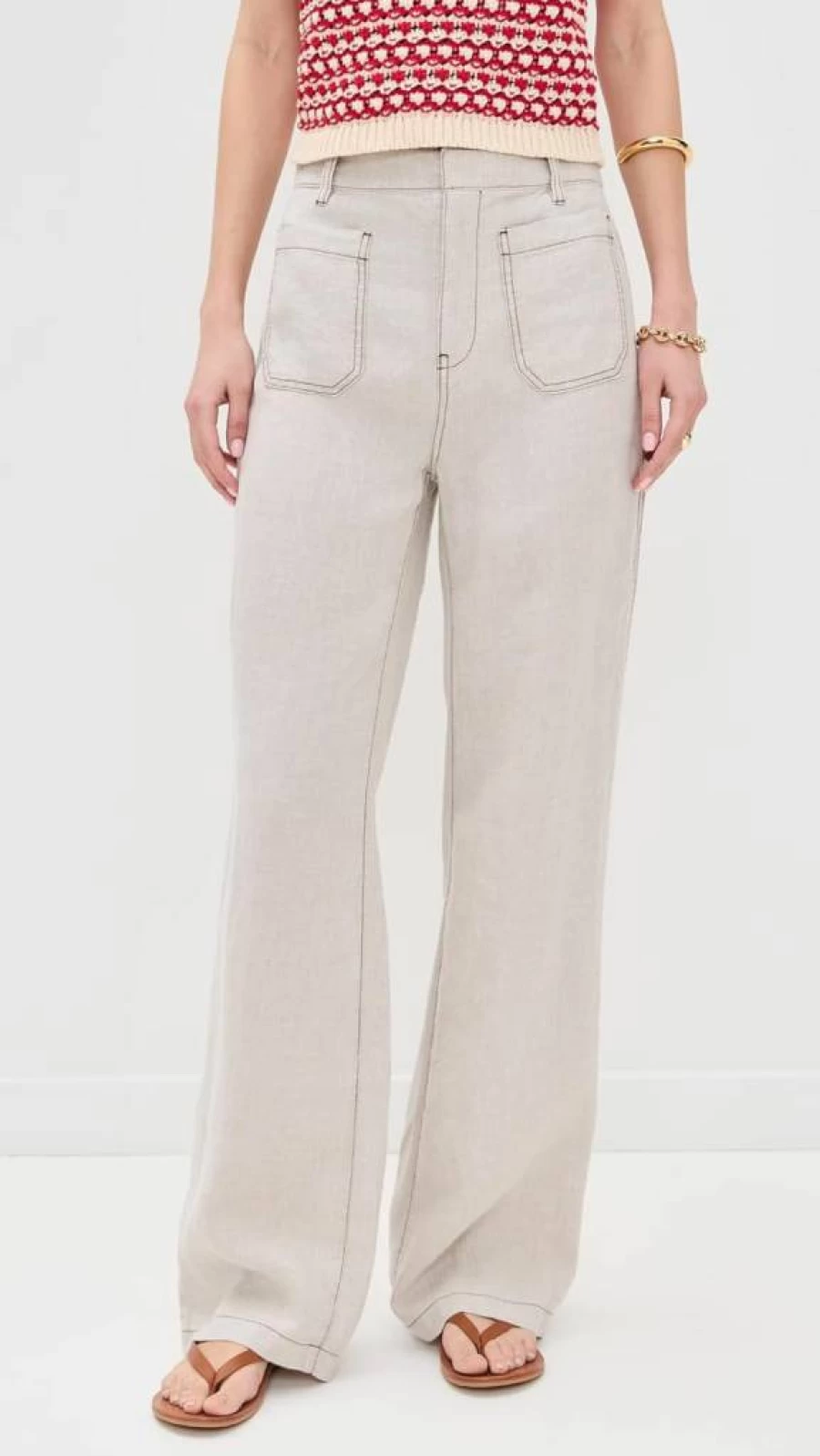 Madewell Women's High-Rise Flare Pants with Patch Pockets - Classic Denim Trousers for Women