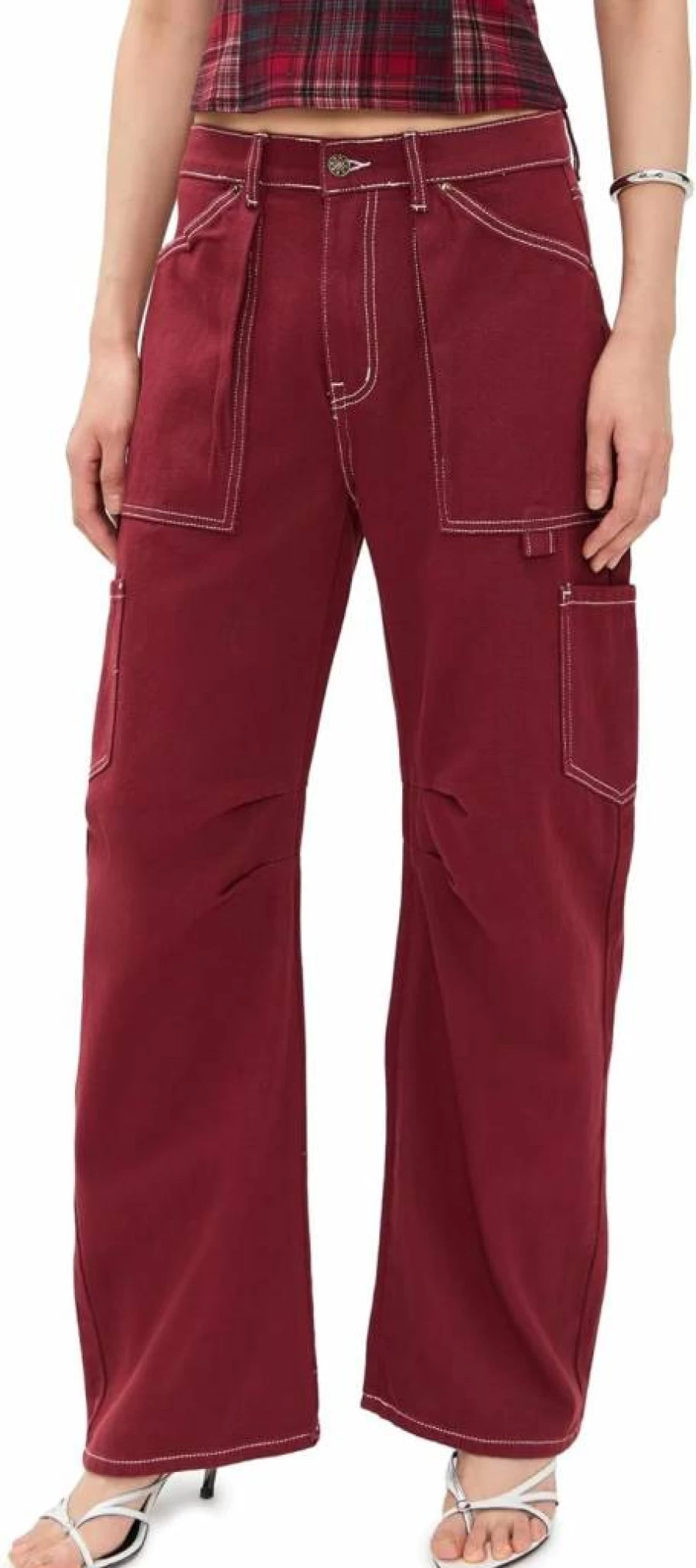 Lioness Women's Miami Vice High-Waisted Distressed Jeans 80s Retro Style Vintage Denim Pants