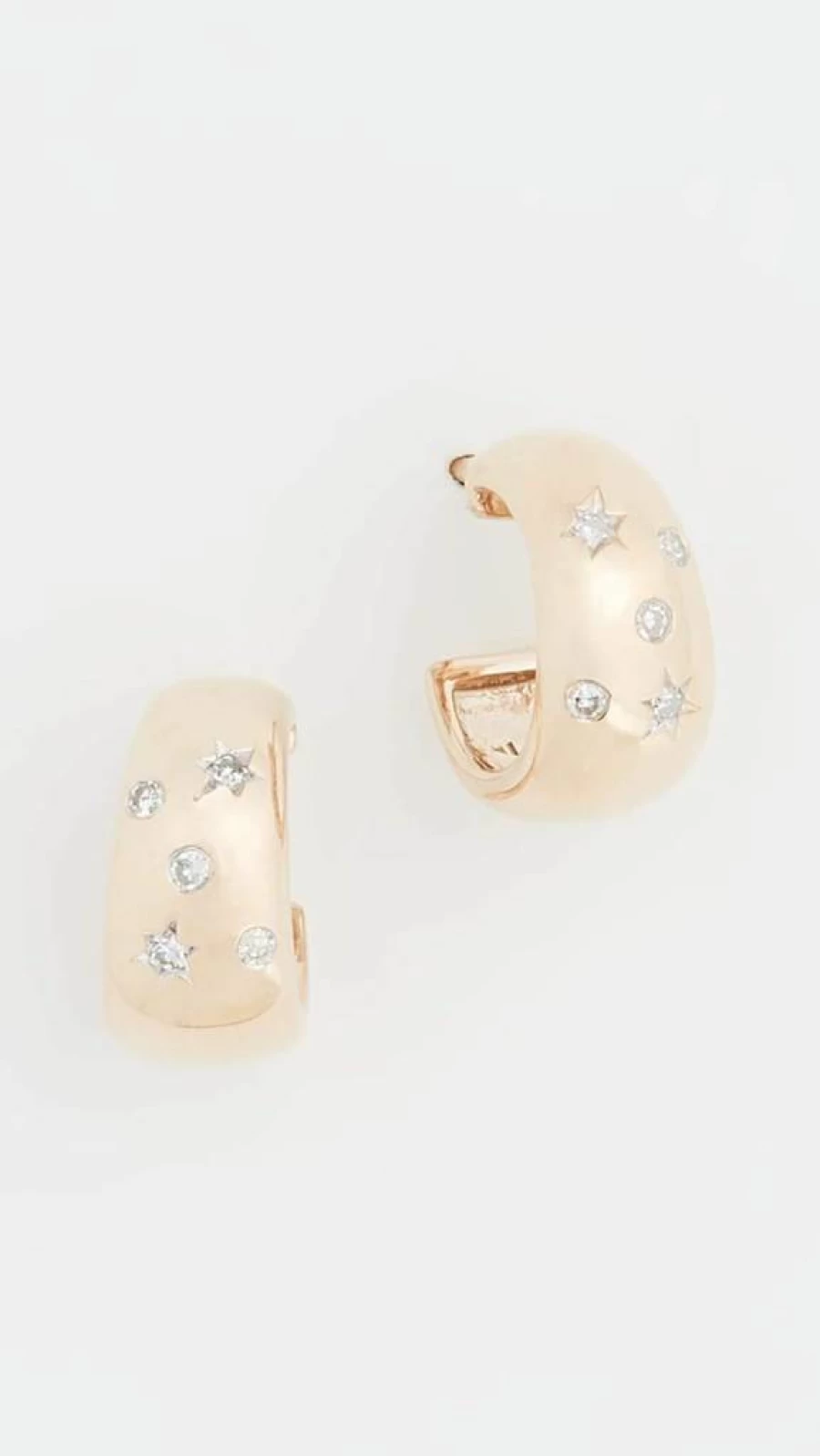 Adina Reyter 14K Gold Celestial Diamond Huggie Hoop Earrings for Women