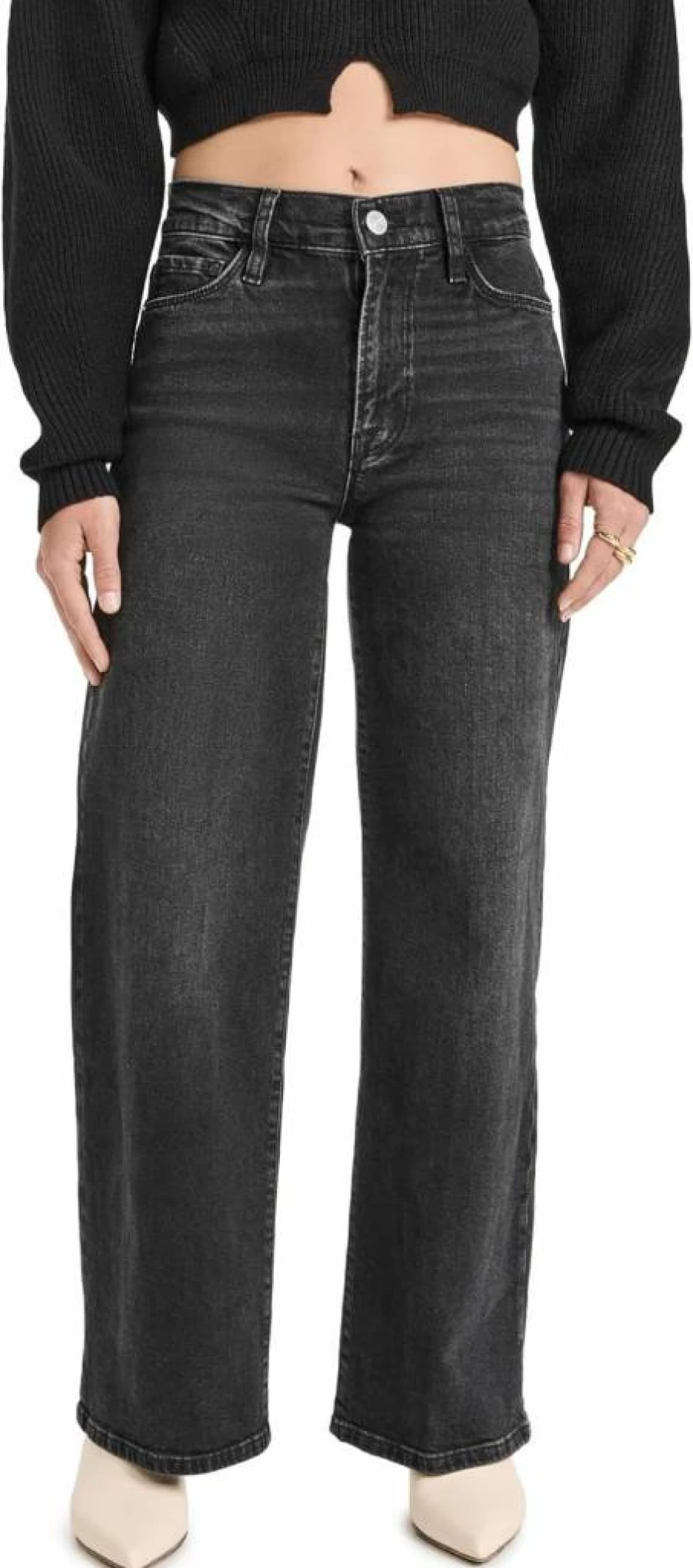 FRAME Women's Petite Le Pixie Slim Fit High-Waisted Palazzo Jeans