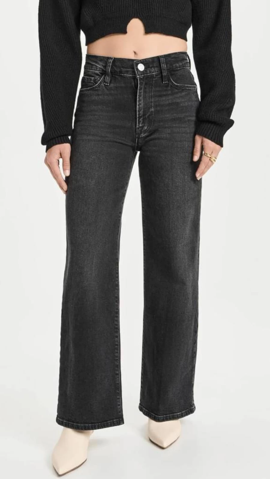 FRAME Women's Petite Le Pixie Slim Fit High-Waisted Palazzo Jeans