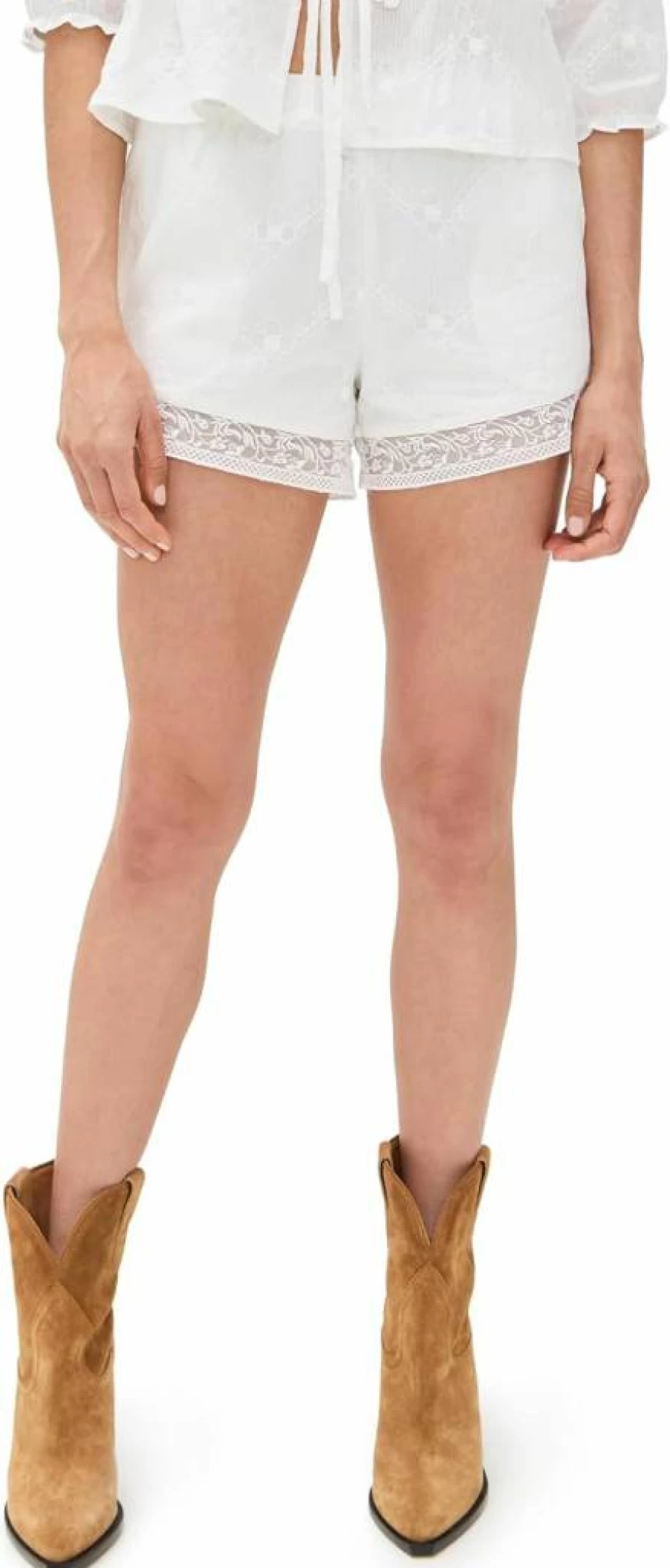 Bailey Rose Women's Embroidered Denim Shorts - Floral Design High Waist Summer Casual Shorts for Women