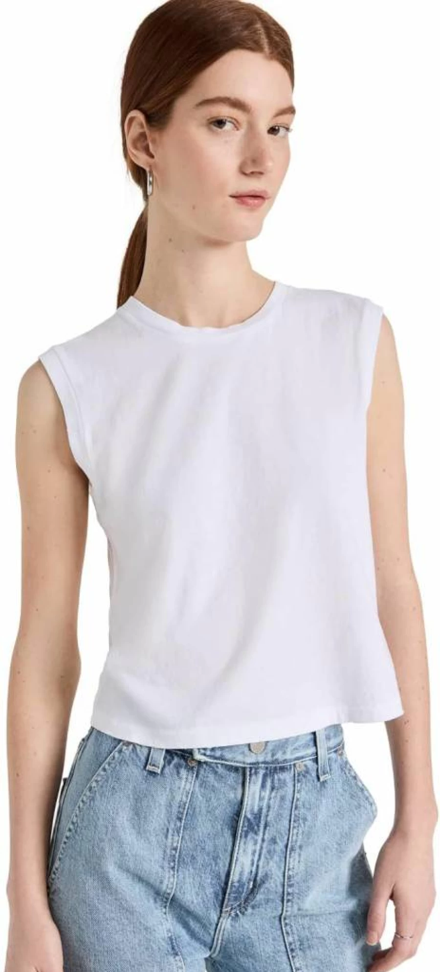 AMO Women's Sleeveless Casual T-Shirt - Trendy Babe Tee for Summer
