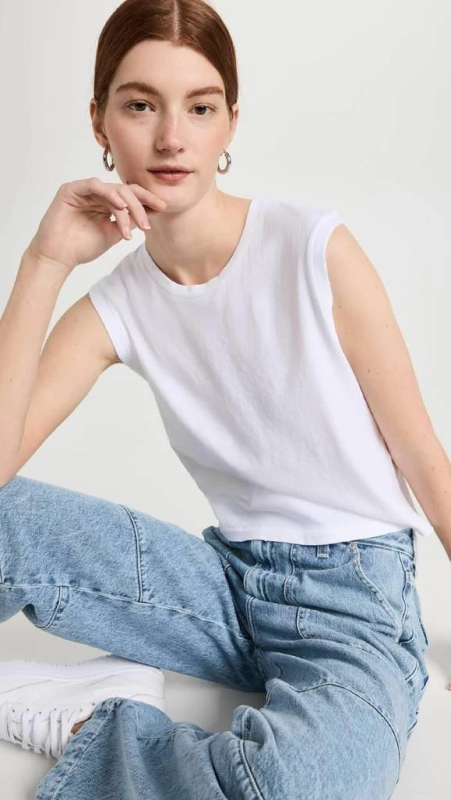 AMO Women's Sleeveless Casual T-Shirt - Trendy Babe Tee for Summer