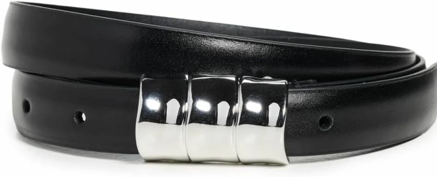 Anderson's Women's Black Leather Skinny Belt - French Calf Hide, Size 30, Stylish Waist Accessory