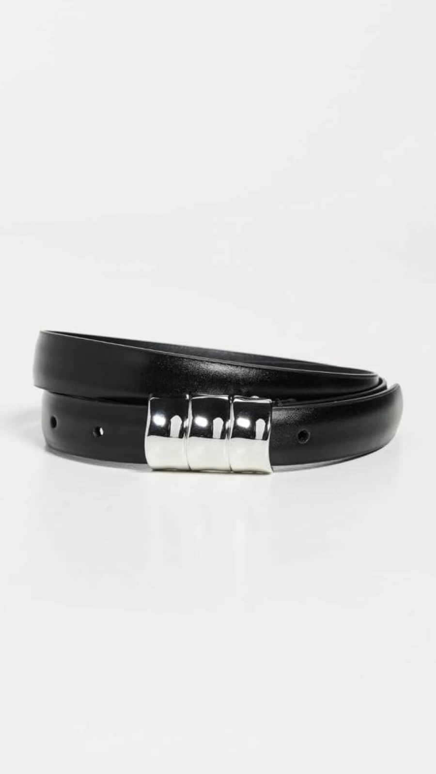 Anderson's Women's Black Leather Skinny Belt - French Calf Hide, Size 30, Stylish Waist Accessory