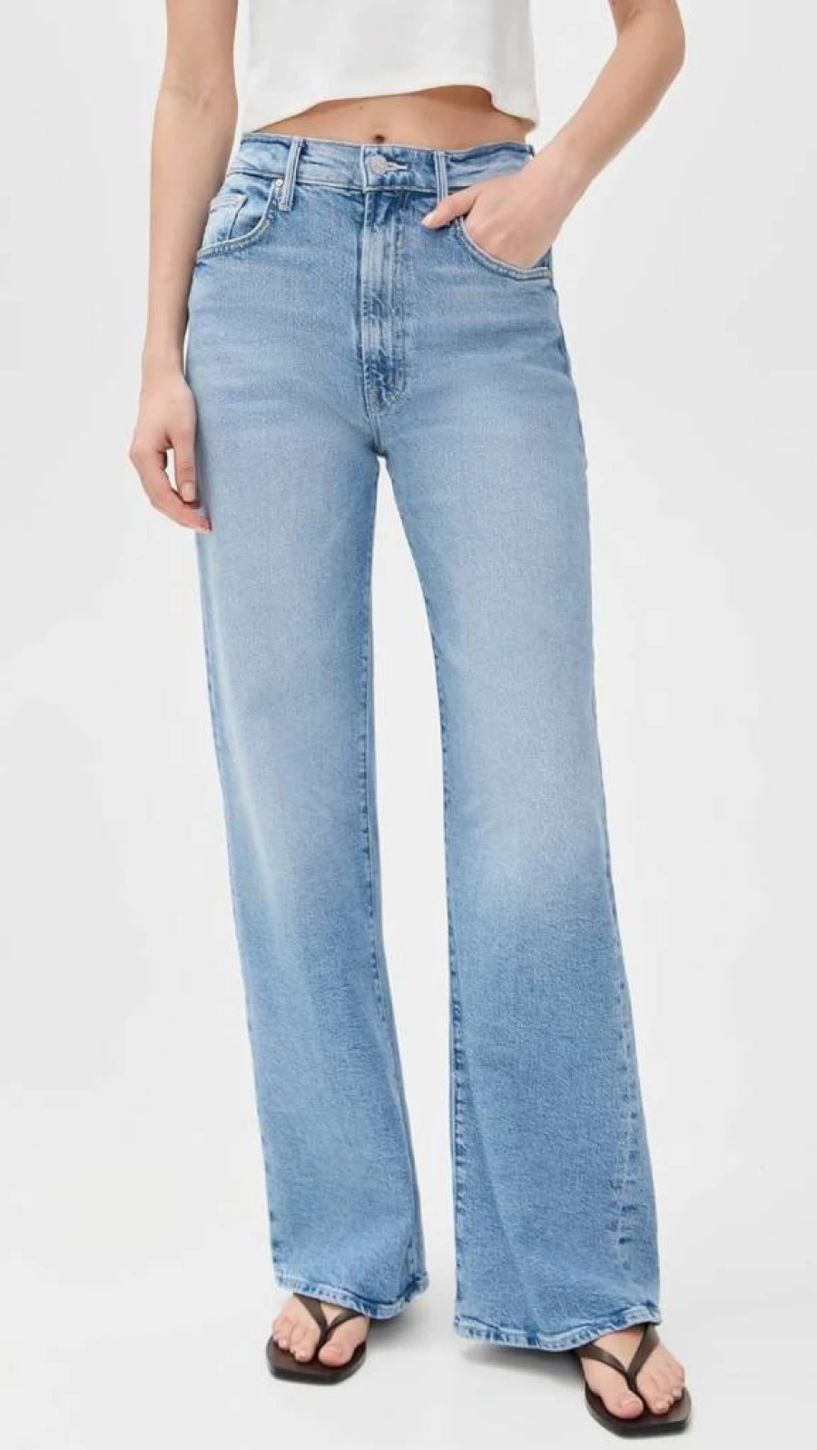 MOTHER Women's The Lasso High-Rise Sneaker Jeans - Stretch Denim Skinny Ankle Jeans for Women