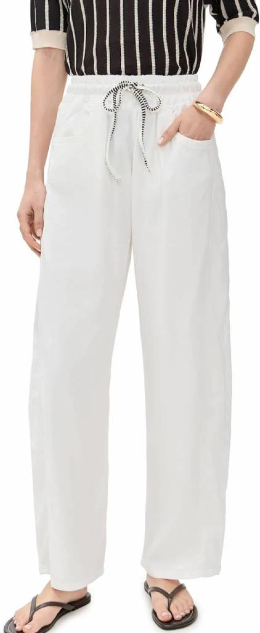 ASKK NY Women's Cancun High-Waisted Summer Palazzo Pants - Lightweight Beach Vacation Travel Boho Trousers