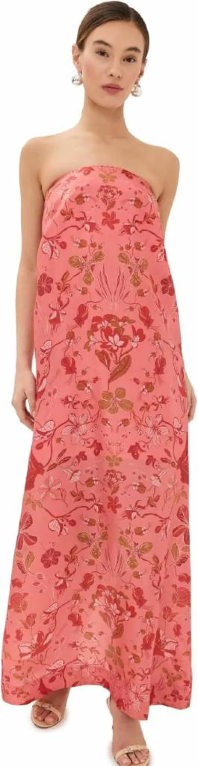 Isla & White Women's Filmena Dress - Elegant Flowy Summer Dress with V-Neck & Floral Print