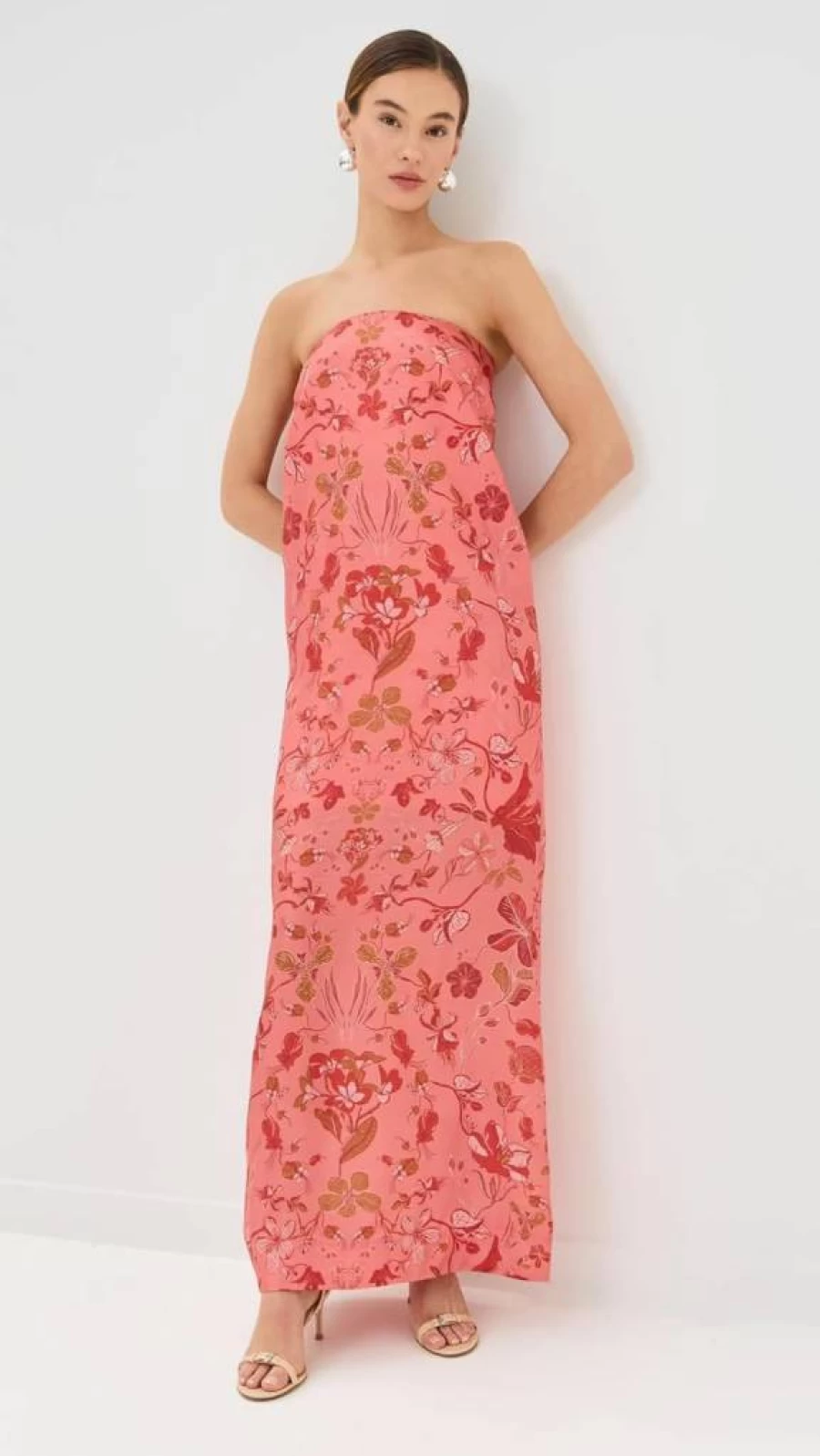 Isla & White Women's Filmena Dress - Elegant Flowy Summer Dress with V-Neck & Floral Print