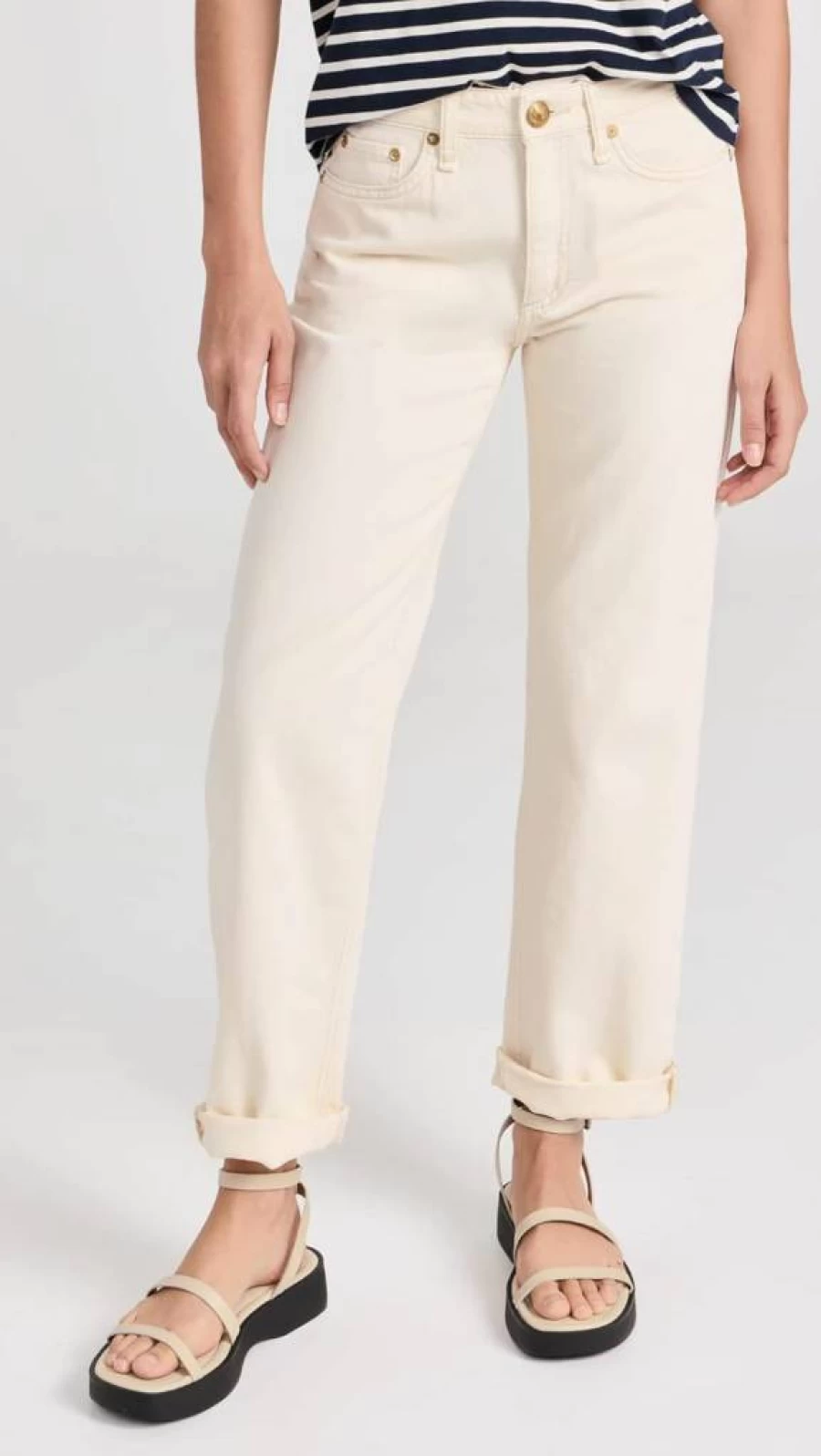 Rag & Bone Women's Featherweight Distressed Baggy Jeans - High-Waist Relaxed Fit Denim Pants