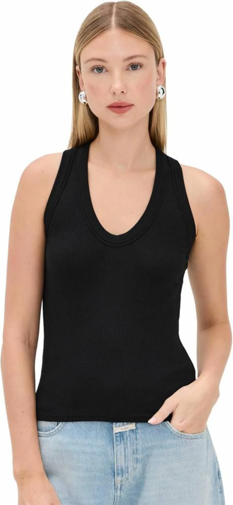 Cotton Citizen Women's Verona U Neck Tank Top - Soft Casual Stretch Fit