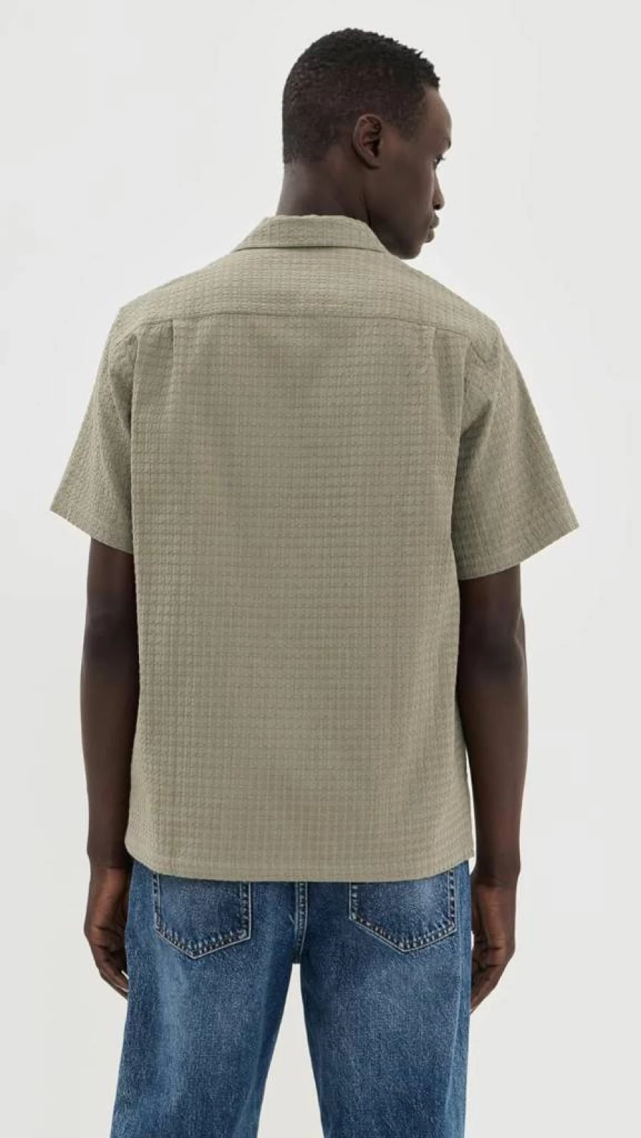 Portuguese Flannel Men's Textured Camp Collar Shirt - Relaxed Fit Casual Button-Up