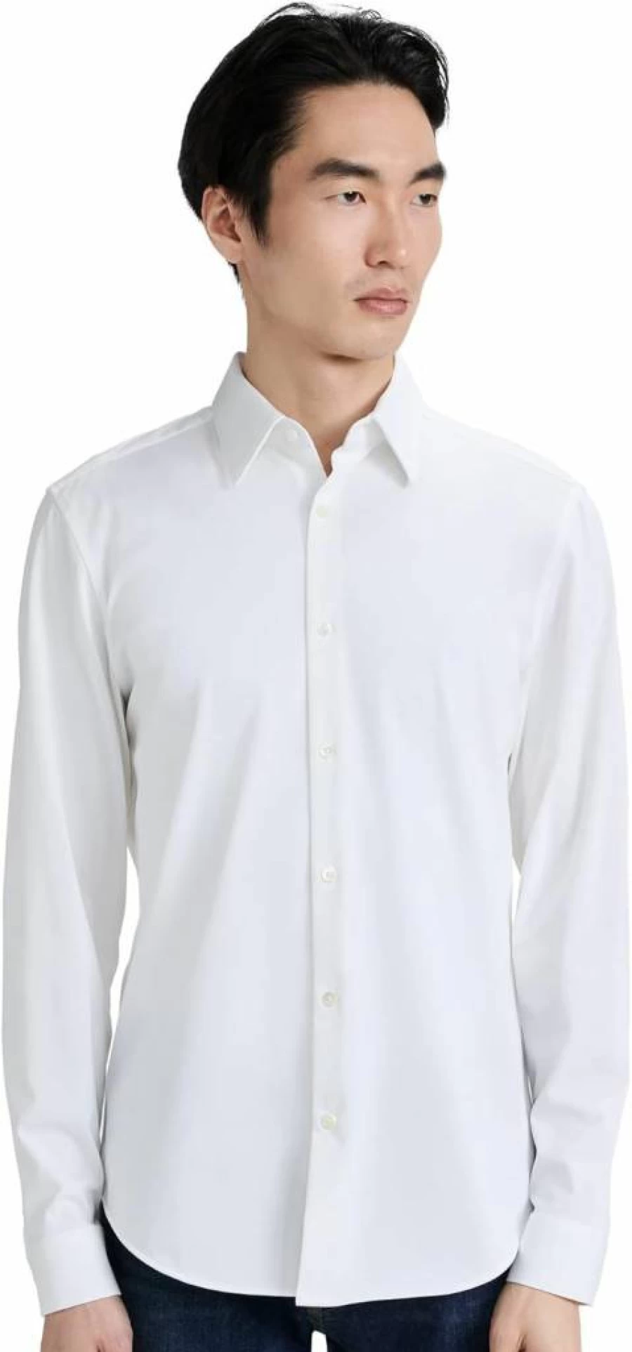 Theory Men's Sylvain Structured Knit Shirt - Slim Fit Casual Stretch Top