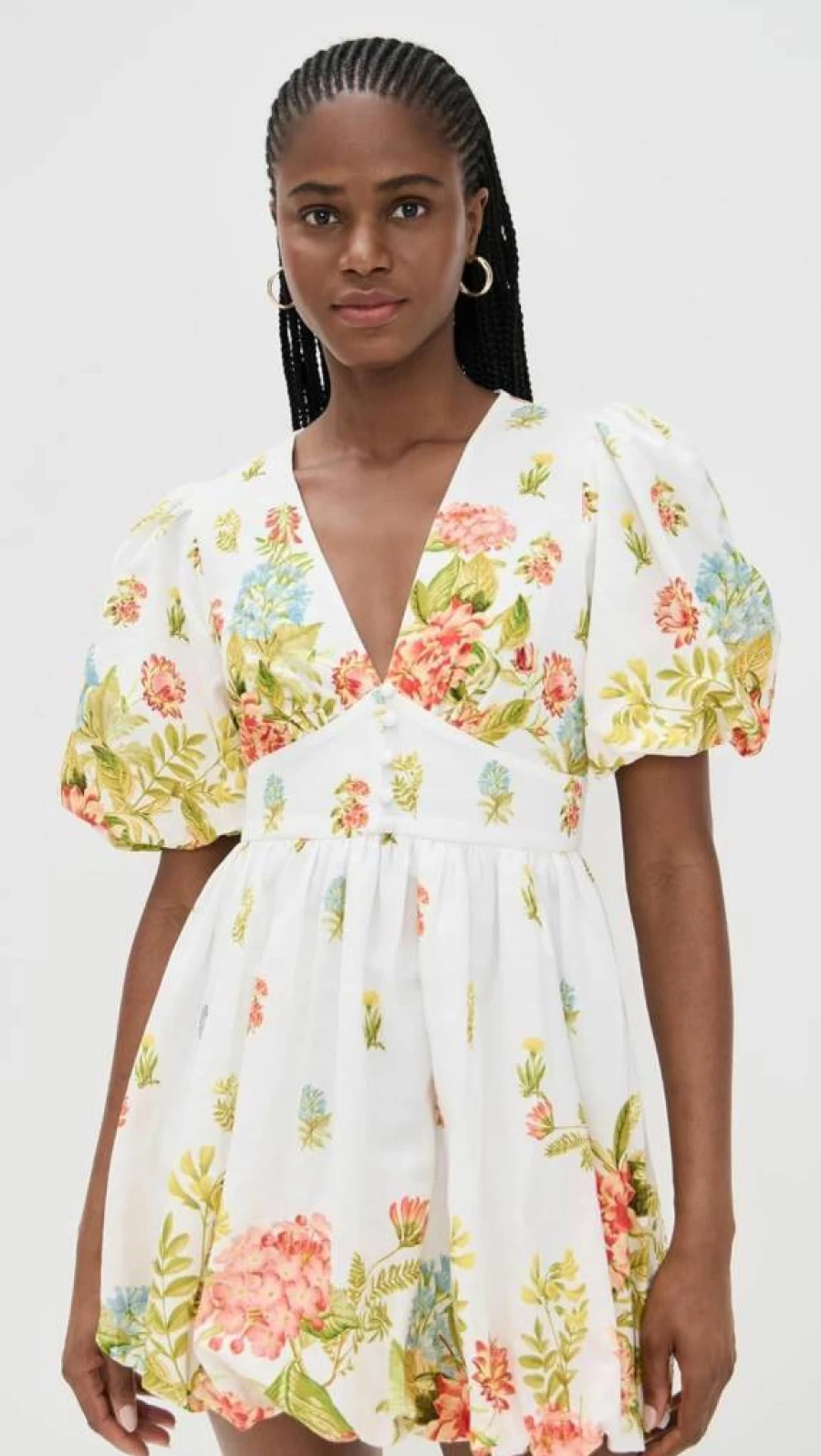 Hemant and Nandita Women's Flowy Balloon Hem Mini Dress - Trendy Casual Summer Outfit