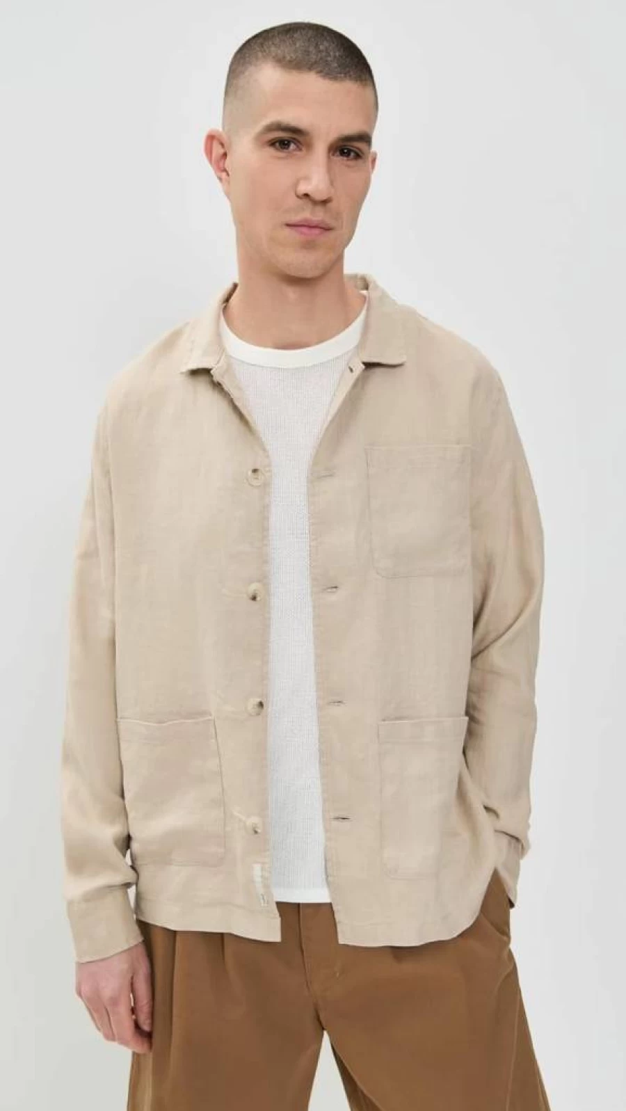 Onia Men's Linen Overshirt - Lightweight Breathable Summer Shirt for Men