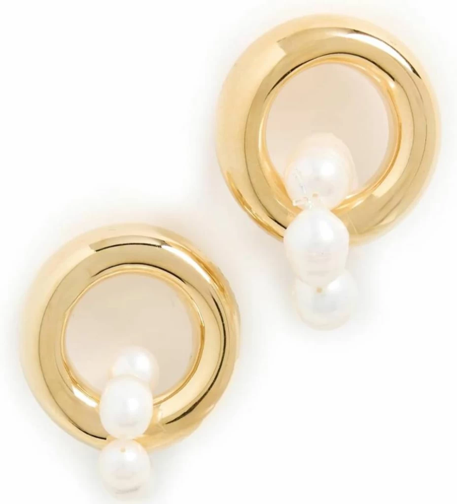 MAYAMAR Women's Elegant Gold Pearl Earrings – Luxury Fashion Jewelry for Women