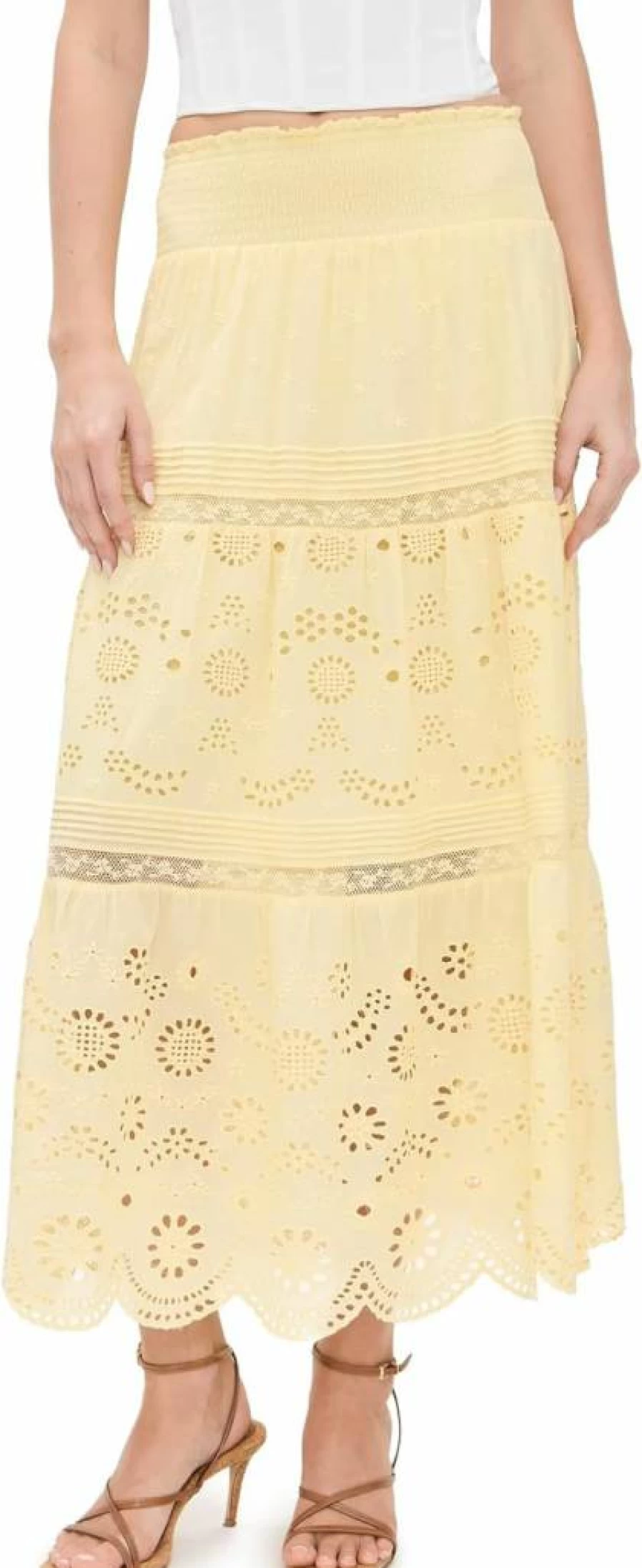 LOVESHACKFANCY Women's Miloti Floral Printed Midi Skirt - Boho Chic Style