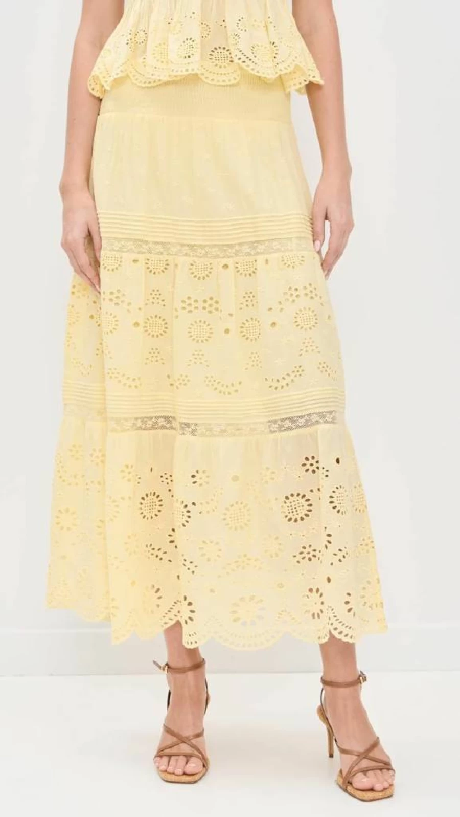 LOVESHACKFANCY Women's Miloti Floral Printed Midi Skirt - Boho Chic Style