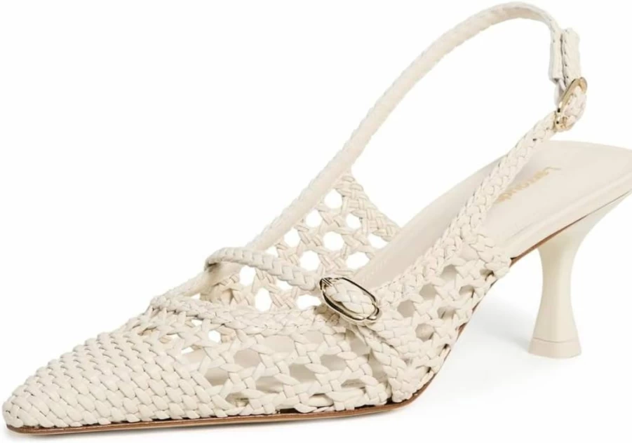 Larroude Women's Ines Macrame Slingback Sandals - Stylish Handcrafted Slide Shoes for Women