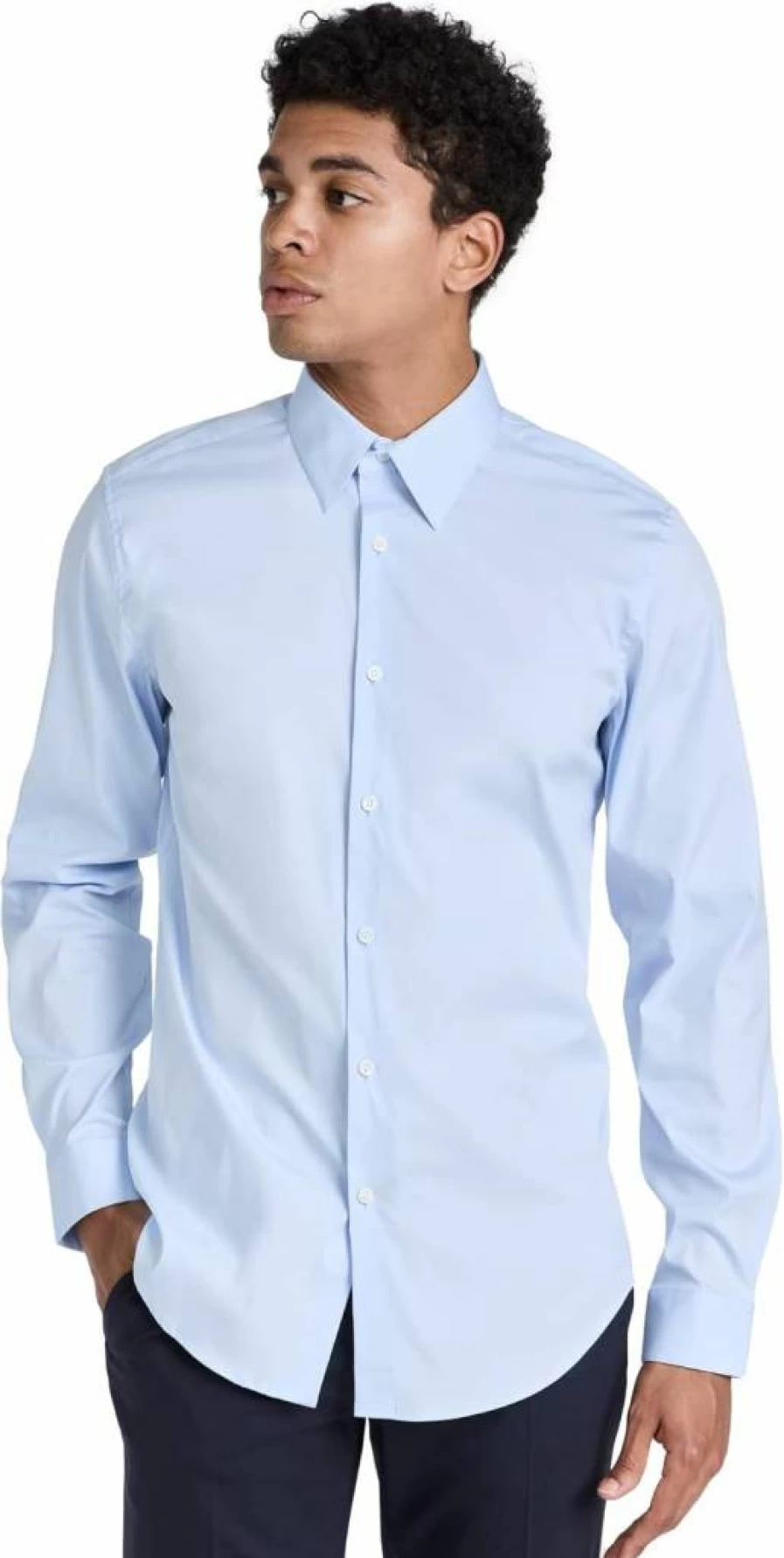 Theory Men's Sylvain 100% Cotton Slim Fit Dress Shirt for Business Casual Wear
