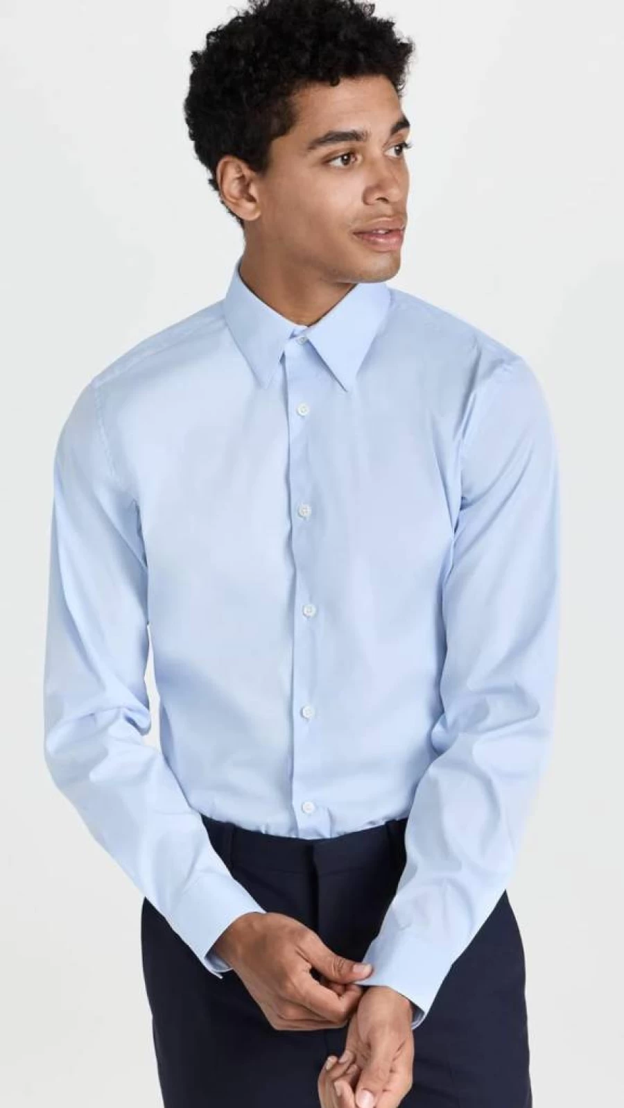 Theory Men's Sylvain 100% Cotton Slim Fit Dress Shirt for Business Casual Wear