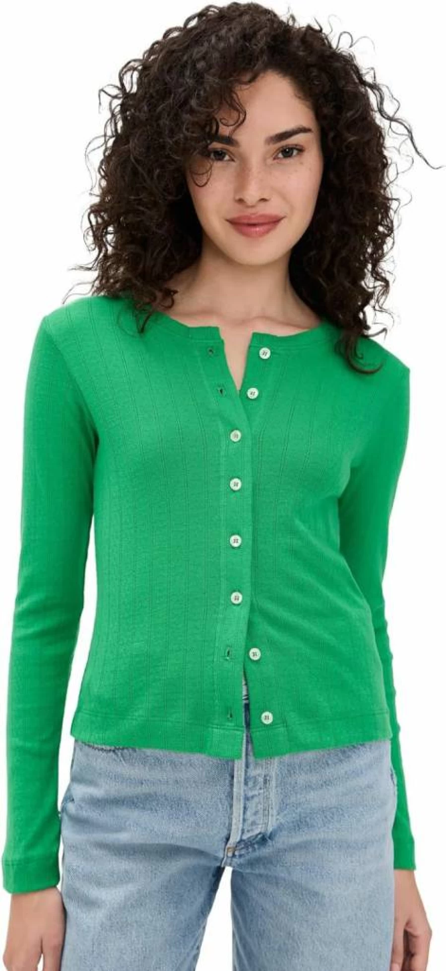 Leset Women's Classic Pointelle Knit Cardigan - Soft Open-Front Sweater for Women