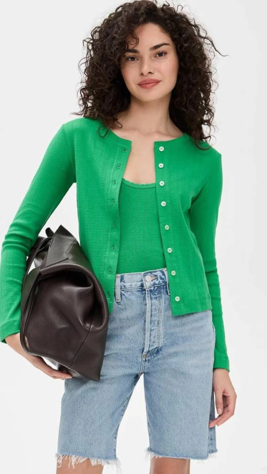 Leset Women's Classic Pointelle Knit Cardigan - Soft Open-Front Sweater for Women