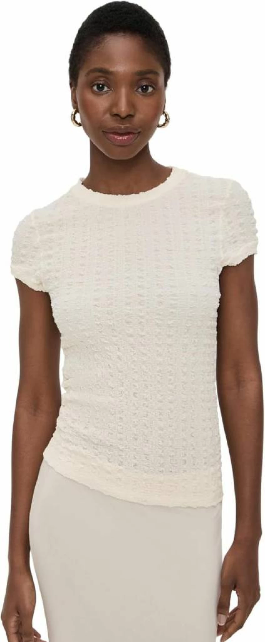 Enza Costa Women's Stylish Puckered Detail Cap Sleeve Top