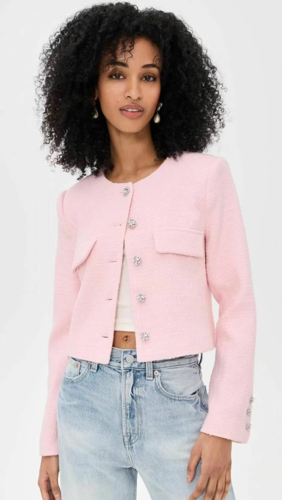Endless Rose Women's Tweed Blazer with Button Closure - Classic Stylish Jacket for Women