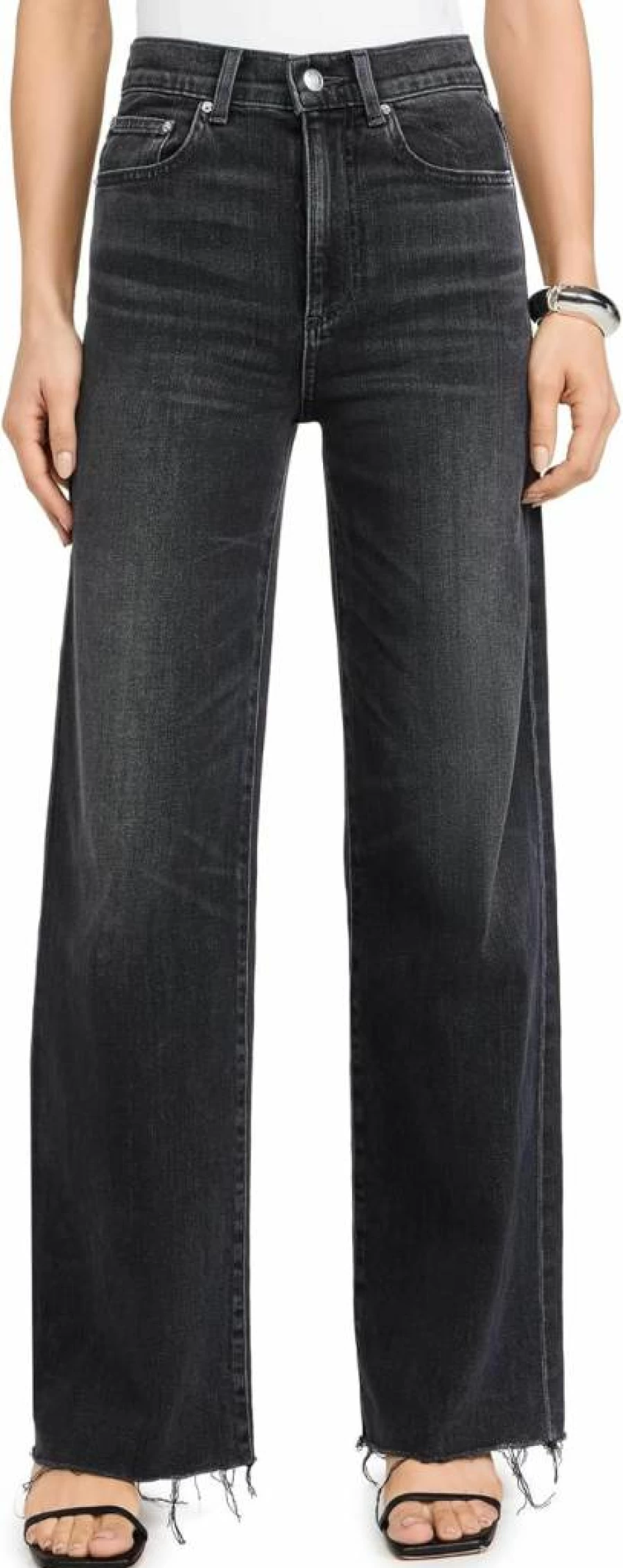 LE JEAN Women's High-Waisted Straight Leg Column Trouser Jeans for a Sleek Tailored Look