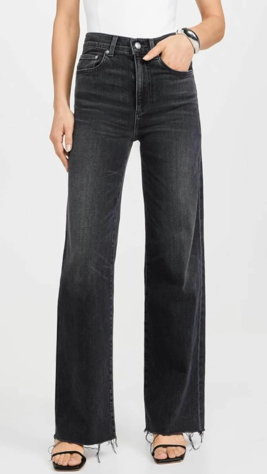 LE JEAN Women's High-Waisted Straight Leg Column Trouser Jeans for a Sleek Tailored Look