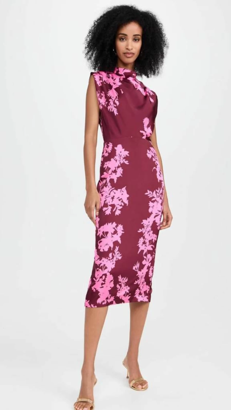 Hemant & Nandita Women's Sleeveless Midi Dress - Elegant Summer Casual A-Line Outfit