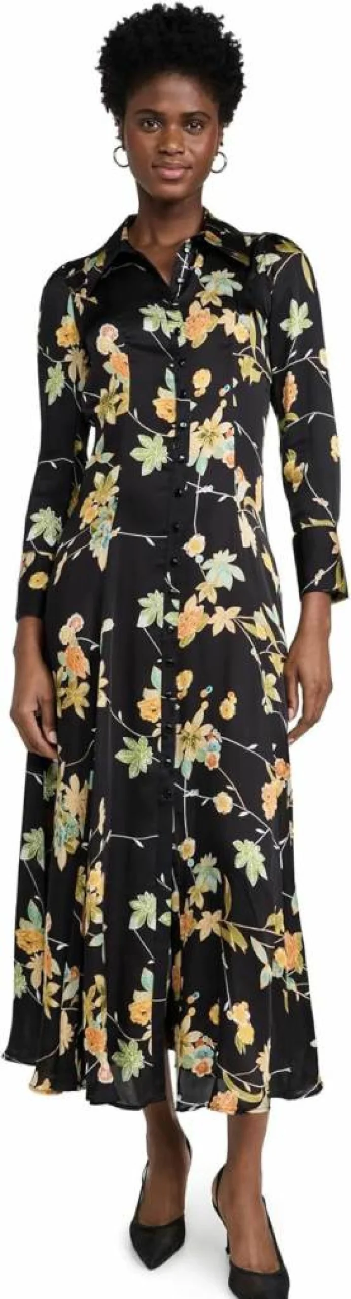 byTiMo Women's Satin Button Down Shirt Dress - Elegant Long Sleeve Casual & Office Wear