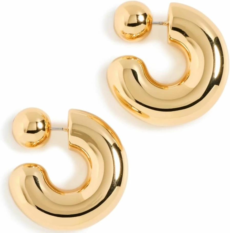 JENNY BIRD Tome Large Hoop Earrings for Women - Stylish Gold-Plated Statement Hoops