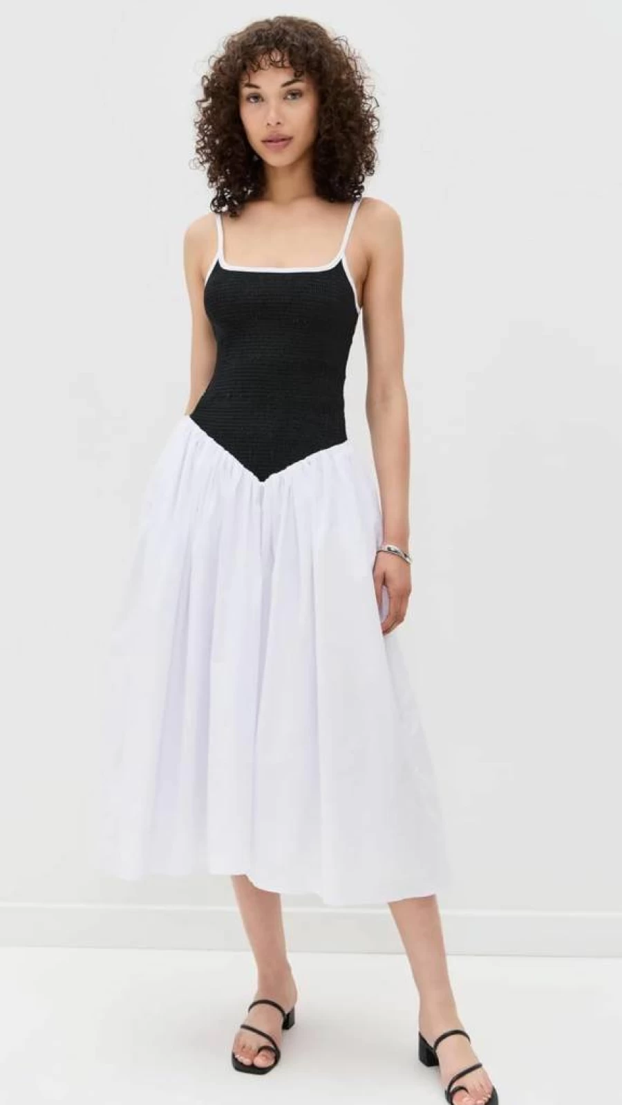 Pitusa Women's Odette Smocked Dress - Flowy Summer Dress with Feminine Details