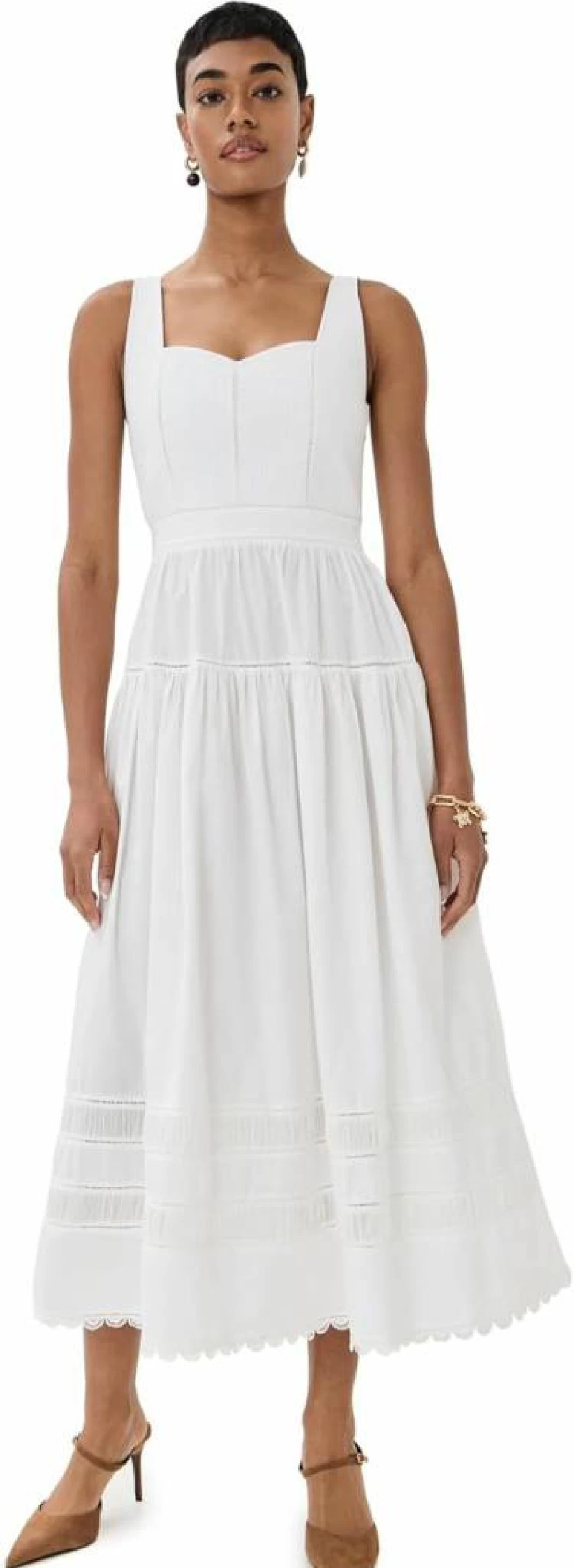 Ulla Johnson Women's Isadora Dress - Floral Print Summer Maxi Dress with V-Neck and Long Sleeves