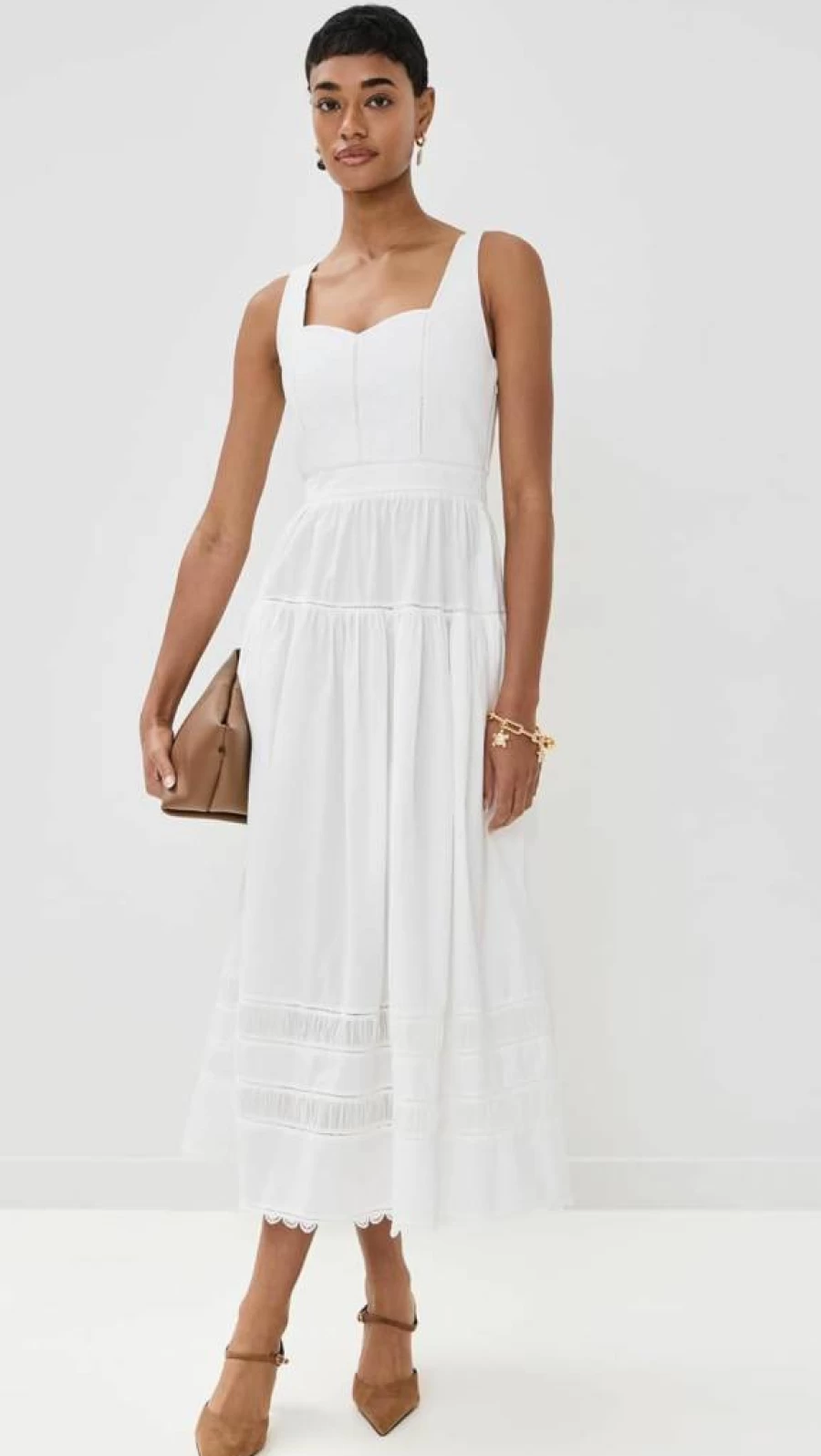 Ulla Johnson Women's Isadora Dress - Floral Print Summer Maxi Dress with V-Neck and Long Sleeves