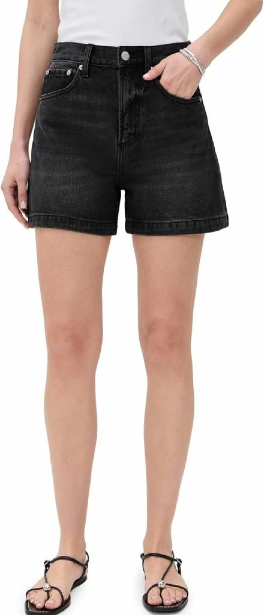 Pistola Denim Women's Saige High-Waisted Distressed Denim Shorts for Summer Fashion