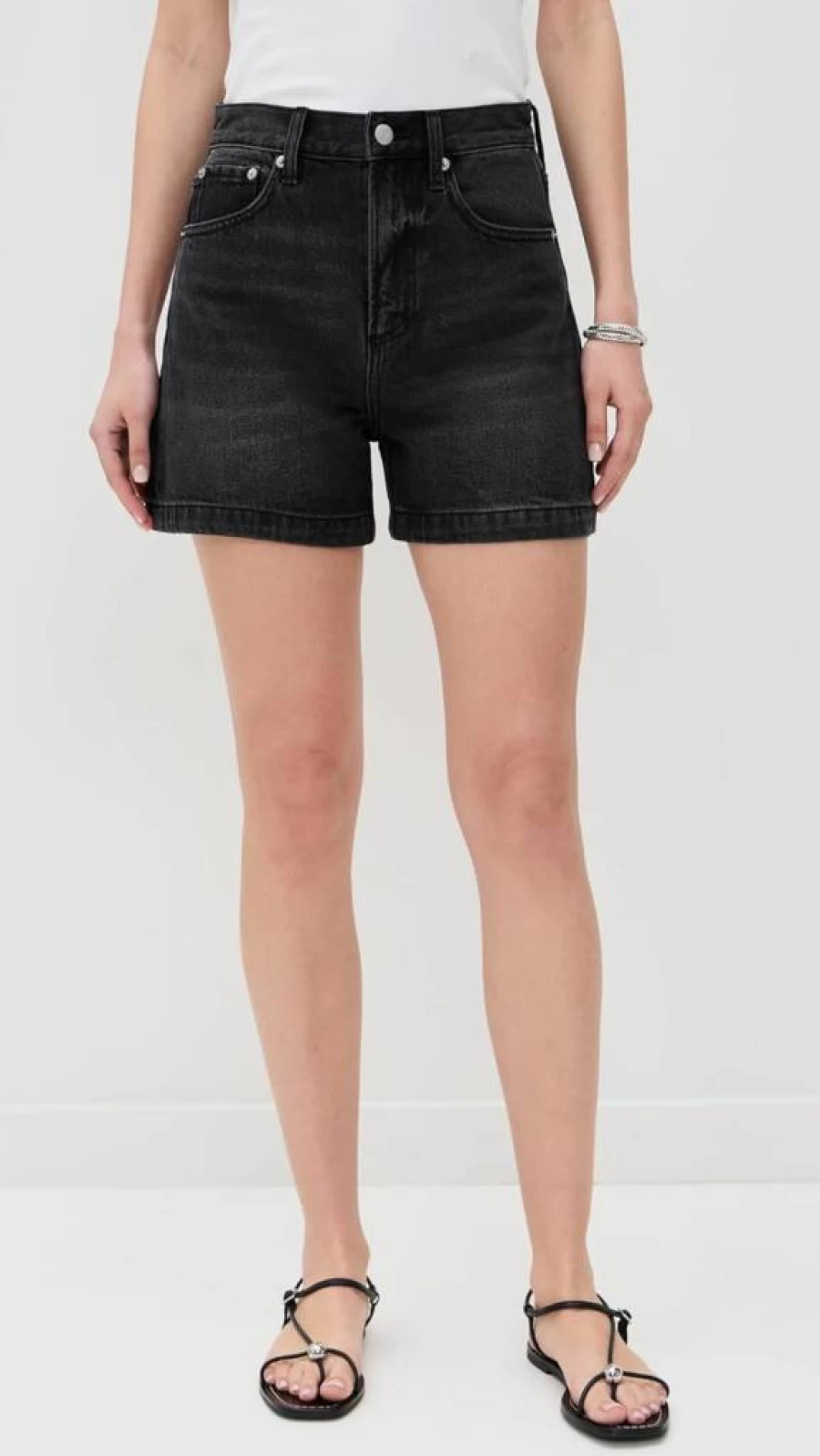 Pistola Denim Women's Saige High-Waisted Distressed Denim Shorts for Summer Fashion