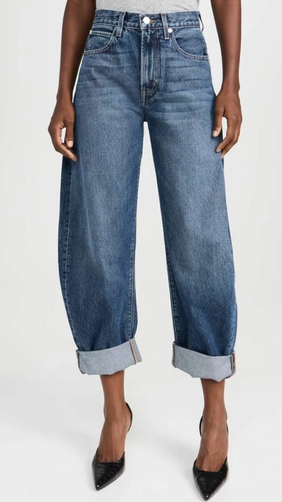 FRAME Women's The Bubble High-Waisted Distressed Denim Jeans