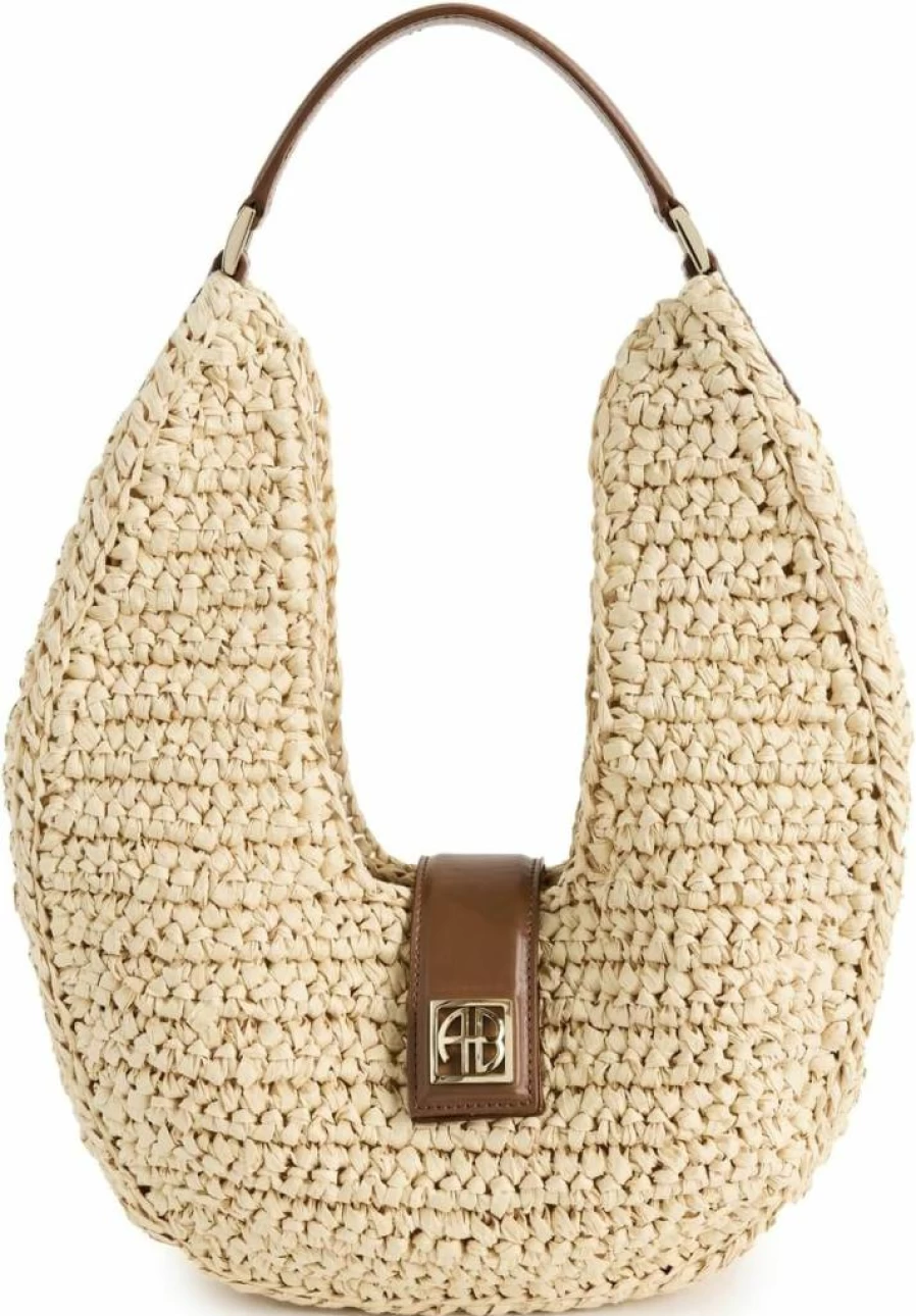 ANINE BING Women's Lou Bag Monogram Crossbody Purse - Luxury Leather Handbag for Women