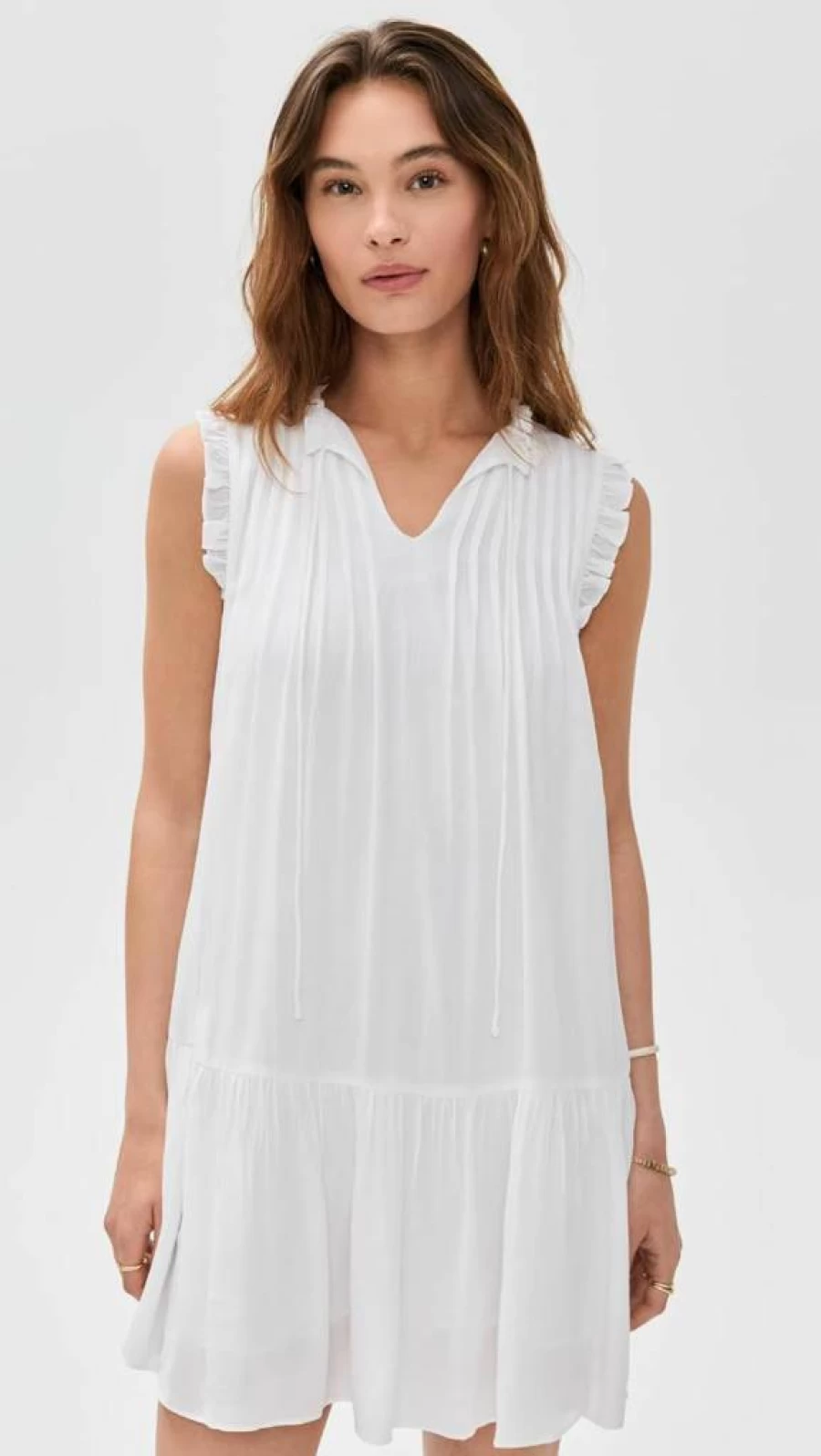 Playa Lucila Women's Elegant Tie Neck Dress - Stylish Summer Flowy Casual Chic Midi Dress