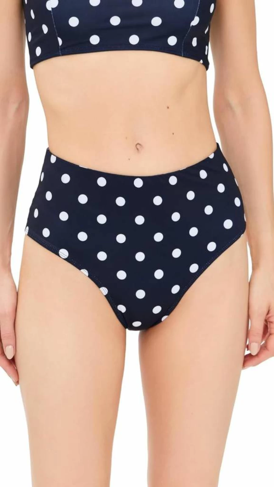 Sea Women's Paulina High Waisted Polka Dot Bikini Bottoms - Retro Swimwear Bottom
