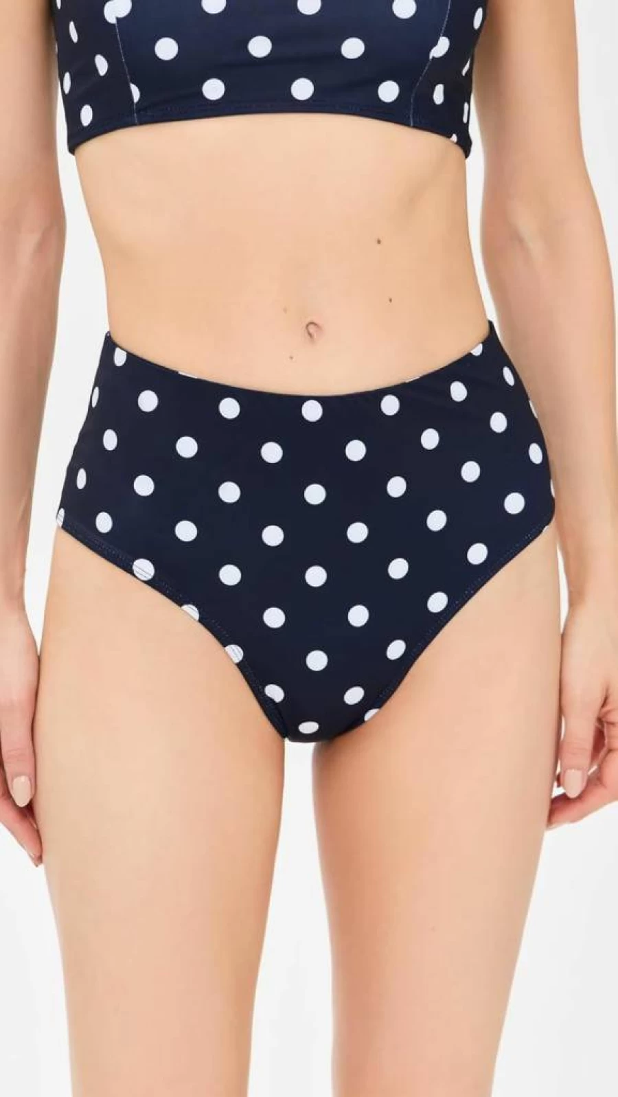 Sea Women's Paulina High Waisted Polka Dot Bikini Bottoms - Retro Swimwear Bottom