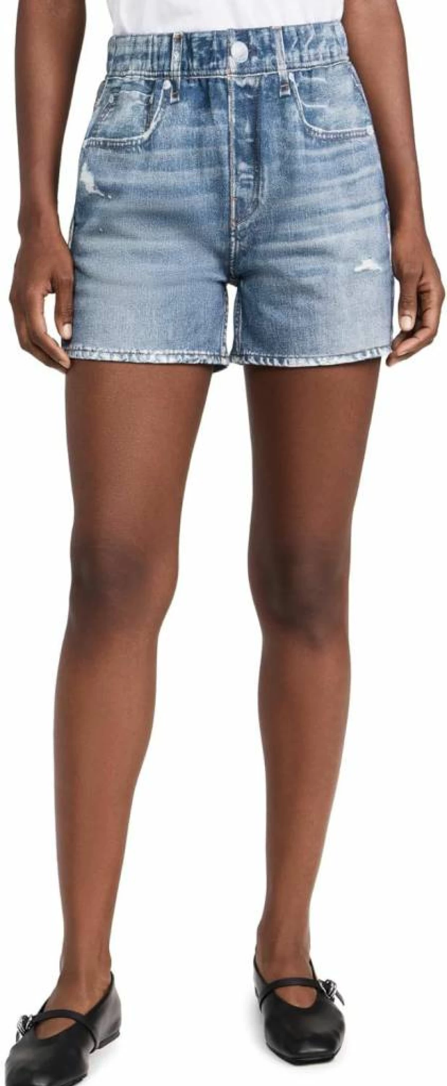Rag & Bone Women's Miramar High-Waisted Walking Shorts - Comfortable Casual Denim Shorts for Women