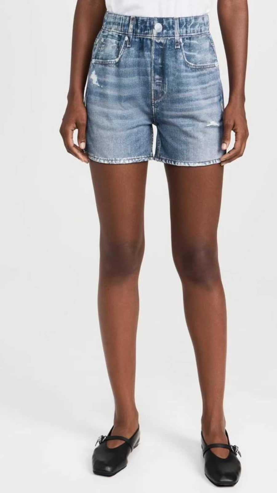 Rag & Bone Women's Miramar High-Waisted Walking Shorts - Comfortable Casual Denim Shorts for Women