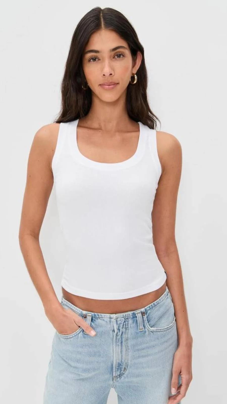 Stateside Women's Scoop Neck Ribbed Tank Top - Soft 2X1 Rib Fabric