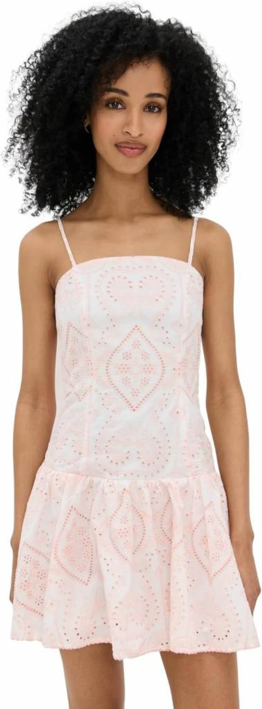 Endless Rose Women's Floral Eyelet Drop Waist Summer Mini Dress