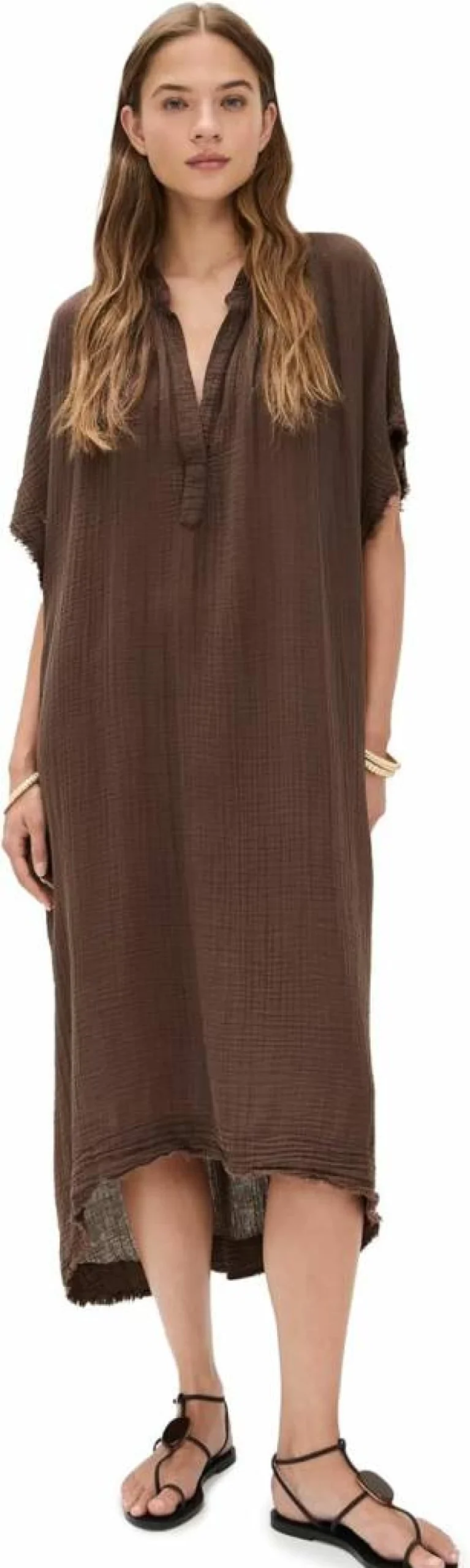9SEED Women's Tunisian Dress - Traditional Handmade Embroidered Maxi Dress for Boho Chic Style